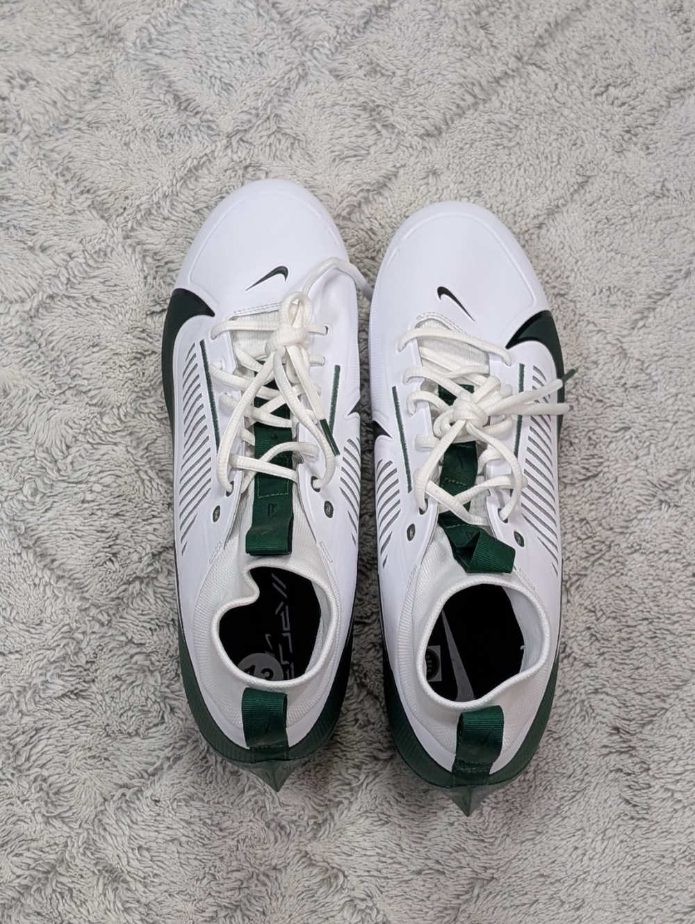 Nike Vapor Edge Pro 360 2 TB White Green Fir Football Cleats Mens 13 FQ4044-101 - Picture 5 of 7